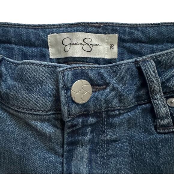 Jessica Simpson Denim Shorts Distressed Raw Hem Denim Jean Shorts Size 28 - Picture 2 of 11